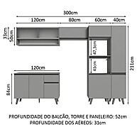 Cozinha Completa 300cm Cinza Nice Madesa - imagem 2