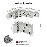 Cozinha Completa 405cm Cinza Nice Madesa - imagem 2