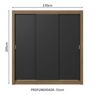 Guarda-Roupa Casal 3 Portas Correr Nobre Madesa - imagem 2