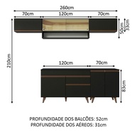 Cozinha Completa 260cm Preta Reims Madesa - imagem 2