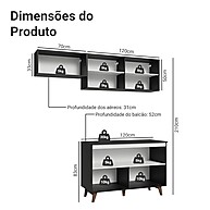 Armário de Cozinha Compacta 190cm Preto – Reims Madesa - imagem 2