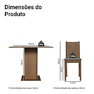 Conjunto Sala de Jantar com Mesa e 4 Cadeiras Samara Madesa - imagem 2