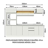 Cozinha Completa 250cm: MDF Branco Smart Madesa - imagem 2