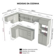 Cozinha Completa 447cm: MDF Branco Smart Madesa - imagem 2