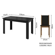 Sala de Jantar Completa: Mesa e 4 Cadeiras Suzy Madesa - imagem 2
