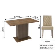 Conjunto Mesa Jantar 2 Cadeiras Tainá Madesa - imagem 2