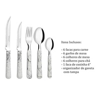 Faqueiro com Separador Elementos Madre Pérola 26 Peças - Organize sua Cozinha com Estilo - imagem 3