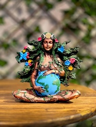 Gaia Mãe Terra - Estátua de Resina 16cm | Deusa da Natureza para Decoração e Presentes - imagem 1