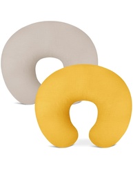 Pacote com 2 Fronhas de Amamentação Bege e Amarelo Mostarda - Conforto e Estilo para Mães Modernas - imagem 1