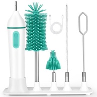 Kit Escova Limpeza Mamadeiras Elétrica Recarregável com Escorredor - Ideal para Novas Mães - imagem 2