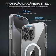 Capa Mag-Safe Transparente Premium para iPhone 16 PRO: Proteção Anti-Amarelamento e Anti-Impacto - imagem 4