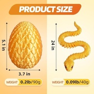 Serpente Dourada Luminosa em 3D - Ovo Mágico com Cobra Articulada de Cristal para Decoração de Mesa - imagem 4