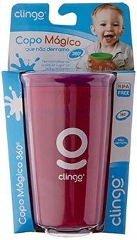 Copo Mágico 360° Rosa - Borda Totalmente Segura para Bebês - imagem 2
