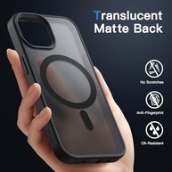 JETech Capa Magnética para iPhone 15 (6.1") - MagSafe, Fosca Translúcida e Anti-Choque (Preta) - imagem 5