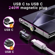 Adaptador Magnético USB-C AUFU: Carregamento Rápido 240W - imagem 3