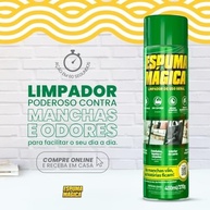 5x Espuma Mágica Limpador Multiuso para Tênis, Estofados, Tecidos e Mais - 400ml - imagem 3
