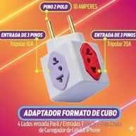 Kit 2 Adaptadores Benjamin Cubo: Mais Tomadas com Segurança e Estilo! - imagem 3