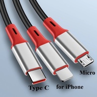 Cabo 3-em-1 6A: Carregue Rápido iPhone, Samsung e Mais! - imagem 3