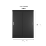 Guarda-Roupa Casal Preto Boreal: 2 Portas e Mais! - imagem 2