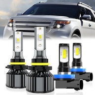 Kit 4 Lâmpadas LED 9005 H11 Ford Explorer 2011-2015: Alto, Baixo e Neblina com 600% Mais Brilho - imagem 2