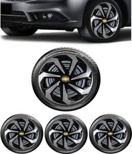Jogo 4 Calotas Esportivas Spider Aro 14 Preto/Prata - Onix, Prisma, Spin e Mais! - imagem 2