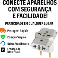 Kit 2x Adaptador Benjamin T 3 Entradas Bivolt - Mais Tomadas, Mais Praticidade! - imagem 5