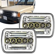 Faróis LED 5x7 7x6 para Mazda B2000/B2200/B2600 (86-93) - 800% Mais Brilho, DRL Âmbar e Branco - imagem 2