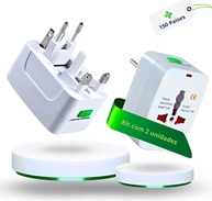 Kit 2 Adaptadores de Tomada Universal Bivolt para Viagens Internacionais - Mais de 150 Países - imagem 1