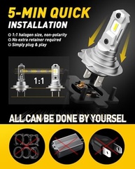Lâmpada AUXITO H7: 6X Mais Brilho 6500K Branco, Instalação Plug & Play - imagem 5