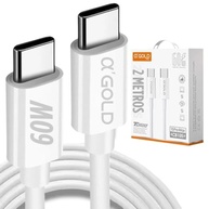 Cabo USB-C 2 Metros 60W Turbo: Carregamento Rápido e Durável para iPhone, Samsung, Xiaomi e Mais! - imagem 2