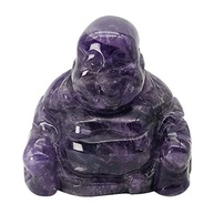 Estátua de Buda Feliz em Ametista - Maitreya Esculpido à Mão para Cura e Energia Positiva - imagem 2