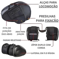 Kit Alforge Lateral 58L Universal + Mala Tanque Moto: Aventura e Praticidade! - imagem 4