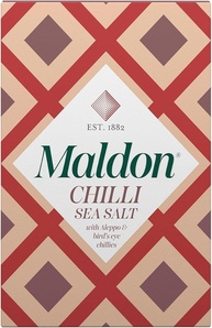 Maldon Flocos De Sal Marinho Com Pimenta, Misturados Com Pimentas Aleppo E Bird'S Eye - Leve Pratos Simples Para O Próximo Nível - Sabor Fantástico - Flocos De Sal Marinho Em Formato De Pirâmide Exc - imagem 1
