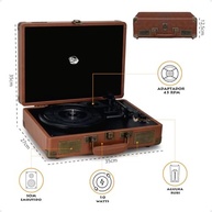 Vitrola Maleta Retrô Bluetooth: Reviva o Vinil com Estilo Vintage e Som de Qualidade - imagem 4