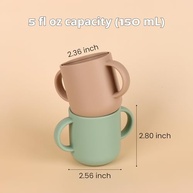 Mintlyfe Pacote com 2 Canecas de Silicone Seguras para Crianças - Blush e Malva - imagem 3