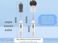 Benifi Limpador de Mamadeira Elétrico Pro 11 em 1 - Escova Rotativa com Base de Armazenamento e Recursos Avançados - imagem 3