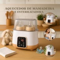 Aquecedor e Esterilizador de Mamadeiras Digital com Display LED - 2 Garrafas, Controle de Temperatura e Design Moderno - imagem 5