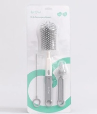 Kit Escovas de Silicone para Limpeza Profunda de Mamadeiras, Bicos e Canudos - Petit Piá - imagem 1