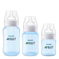 Kit Avent Classic+ 3 Mamadeiras Azul 125ml, 260ml e 330ml - Sistema Anticólicas com Prova Real - imagem 2