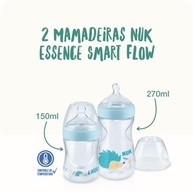 NUK Kit Mamadeiras Anticólica Essence Smart Flow 150ml + 270ml Azul - Conforto e Segurança para Bebês - imagem 3