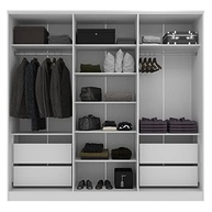 Guarda-Roupa 6 Portas 4 Gavetas Logan Mambel – Design Moderno em Branco e Olmo - imagem 5
