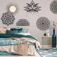 Adesivo de Parede Mandala Floral - Decoração Boho para Sala, Quarto e Yoga - imagem 4