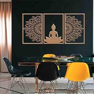Quadro Decorativo Buddha Mandala 3mm Vazado em MDF Natural - 40x60cm - imagem 3