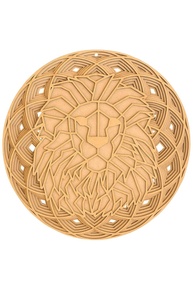 Mandala Decorativa MDF 40cm com Efeito Degradê 3D - Design Geométrico Artesanal para Parede (Leão) - imagem 1