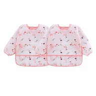 Babador Manga Longa Impermeável BLW - Kit com 2 Unidades Estampa Flamingo - imagem 1