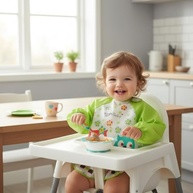 Babador Blusa com Manga Longa Impermeável para Bebês - Proteção Total na Hora da Comida - imagem 3
