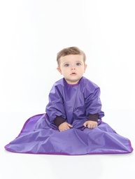 Babador Manga Longa Impermeável com Extensor para Bebês (Roxo) - Proteção Total Contra Manchas - imagem 1