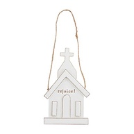 Mud Pie Enfeite de Natal da Igreja Rejoice - Madeira Manga 12,7x7,6cm - imagem 2