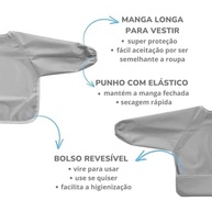 Babador Manga Longa Impermeável - Babador Blw Com Mangas - imagem 4