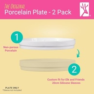 Pratos Infantis de Porcelana com Mangas de Silicone - 19,8 cm - Seguros e Antiderrapantes - imagem 4